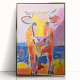 Acrylic Glass Art for Kids Rooms - Colorful Cow Animal Print