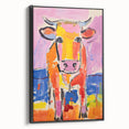 Acrylic Glass Art for Kids Rooms - Colorful Cow Animal Print