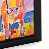 Acrylic Glass Art for Kids Rooms - Colorful Cow Animal Print