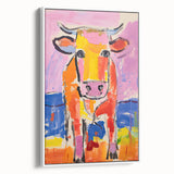 Acrylic Glass Art for Kids Rooms - Colorful Cow Animal Print