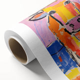 Acrylic Glass Art for Kids Rooms - Colorful Cow Animal Print