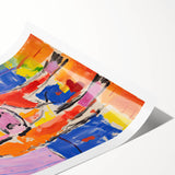 Acrylic Glass Art for Kids Rooms - Colorful Cow Animal Print