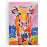 Acrylic Glass Art for Kids Rooms - Colorful Cow Animal Print