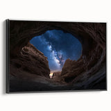 Framed canvas artwork depicting a stunning landscape of canyons in earthy tones, showcasing intricate details and textures, perfect for enhancing home decor.