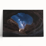 Vibrant landscape canvas print showcasing majestic canyons in rich hues of orange and brown, ideal for home decor and nature enthusiasts. Perfect for adding depth to any room.