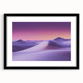 Framed landscape artwork showcasing serene sand dunes in soft beige and warm tones, presented with a black mat, ideal for modern home decor.
