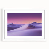 Framed landscape art print showcasing serene sand dunes, elegantly matted in white, perfect for home decor and enhancing interior aesthetics.