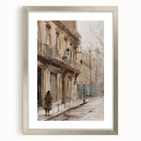 Silver-framed landscape artwork featuring a mat, showcasing serene natural scenery in a modern design. Ideal for home decor, adding elegance to any space.