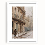 Framed landscape artwork in a white mat, showcasing a serene nature scene with vibrant colors and intricate details, perfect for home decor or office settings.