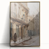 Framed acrylic artwork showcasing a stunning landscape design with a gold border, perfect for modern home decor, emphasizing elegance and sophistication.