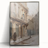 Framed acrylic landscape artwork showcasing serene mountainous scenery with a silver border, ideal for modern home decor, enhancing any living space.