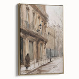 Framed canvas artwork showcasing a stunning landscape design with a gold frame. The side view highlights the elegant finish and vibrant colors, perfect for home decor.