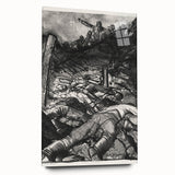 Dynamic Modern War Scene – Black & White Art Print by Bellows