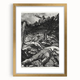 Dynamic Modern War Scene – Black & White Art Print by Bellows