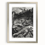 Dynamic Modern War Scene – Black & White Art Print by Bellows