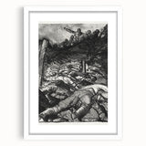 Dynamic Modern War Scene – Black & White Art Print by Bellows