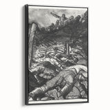 Dynamic Modern War Scene – Black & White Art Print by Bellows