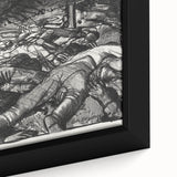 Dynamic Modern War Scene – Black & White Art Print by Bellows