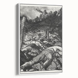 Dynamic Modern War Scene – Black & White Art Print by Bellows