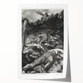 Dynamic Modern War Scene – Black & White Art Print by Bellows