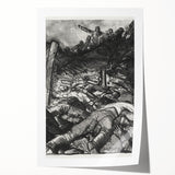 Dynamic Modern War Scene – Black & White Art Print by Bellows