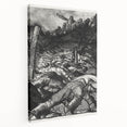Dynamic Modern War Scene – Black & White Art Print by Bellows