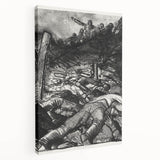 Dynamic Modern War Scene – Black & White Art Print by Bellows