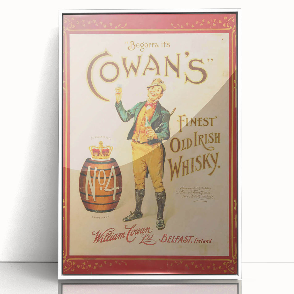 Retro Cowan’s Irish Whisky Poster - Vintage Wall Art Print