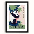 Retro China Travel Poster – Vintage Panda Art Print