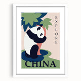 Retro China Travel Poster – Vintage Panda Art Print