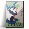 Retro China Travel Poster – Vintage Panda Art Print