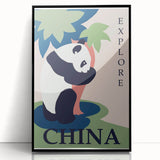 Retro China Travel Poster – Vintage Panda Art Print