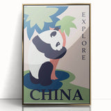Retro China Travel Poster – Vintage Panda Art Print