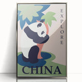 Retro China Travel Poster – Vintage Panda Art Print