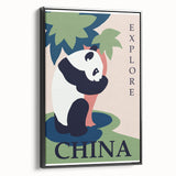 Retro China Travel Poster – Vintage Panda Art Print