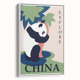 Retro China Travel Poster – Vintage Panda Art Print