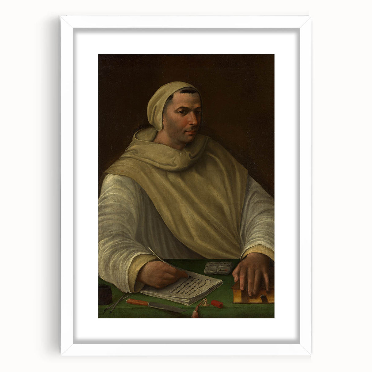 Renaissance Art Prints - Portrait of an Olivetan Monk by Peruzzi