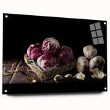 Rustic Radicchio & Garlic Art – Vintage Farmhouse Kitchen Print