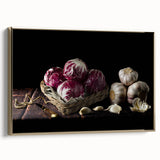 Rustic Radicchio & Garlic Art – Vintage Farmhouse Kitchen Print