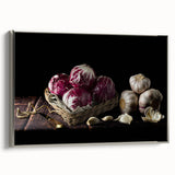 Rustic Radicchio & Garlic Art – Vintage Farmhouse Kitchen Print