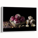 Rustic Radicchio & Garlic Art – Vintage Farmhouse Kitchen Print
