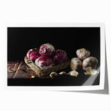 Rustic Radicchio & Garlic Art – Vintage Farmhouse Kitchen Print