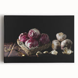Rustic Radicchio & Garlic Art – Vintage Farmhouse Kitchen Print