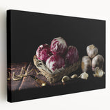 Rustic Radicchio & Garlic Art – Vintage Farmhouse Kitchen Print