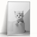 Bathroom Wall Art: Adorable Kitten on Toilet Roll – Modern Decor