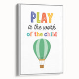Play is the Work of the Child Wall Art - Kids Inspirational Poster