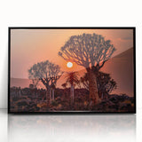 Large abstract wall art depicting the Namibian desert in muted earth tones on a framed acrylic panel.