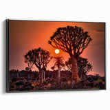 Black and white landscape art of Namibia on framed canvas, ideal for bedroom wall decor.