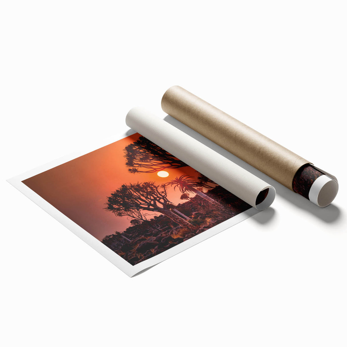 Extra large rolled print of a serene Namibian landscape with soft pastel shades, ideal for classy bathroom wall art.