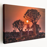 Large canvas print of an African savannah scene in muted earth tones, ideal for kitchen wall art.